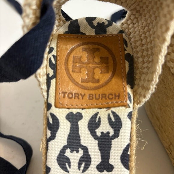 Tory Burch lobster lace up wedge sandal espadrilles in  size 38 - Picture 8 of 16